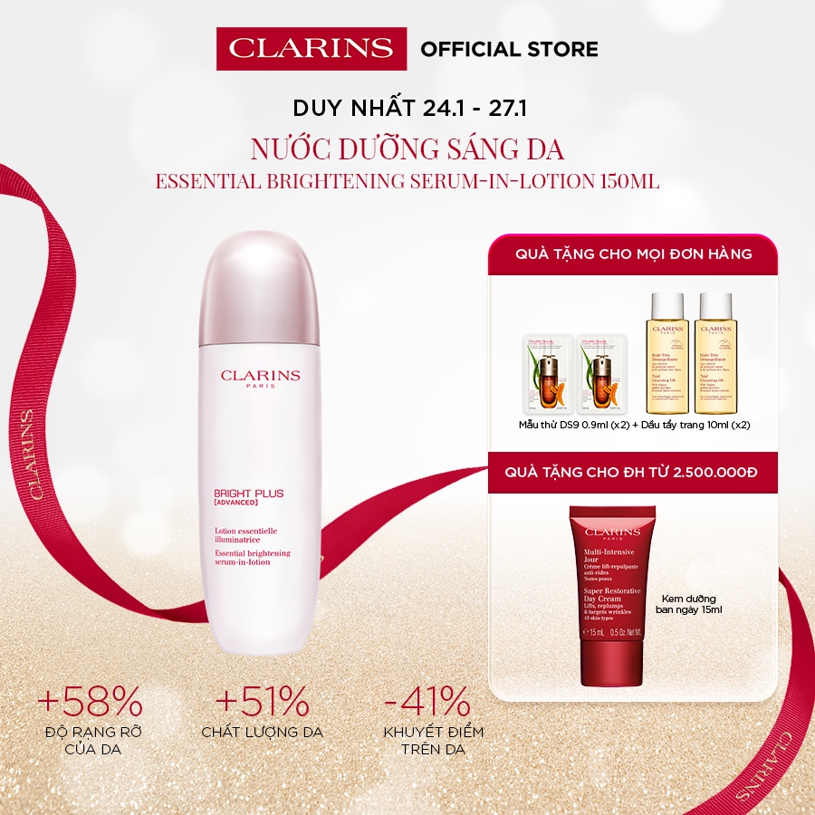 Tinh Chất Sáng Da Clarins Bright Plus [Advanced] Essential Brightening Serum-In-Lotion 150ml