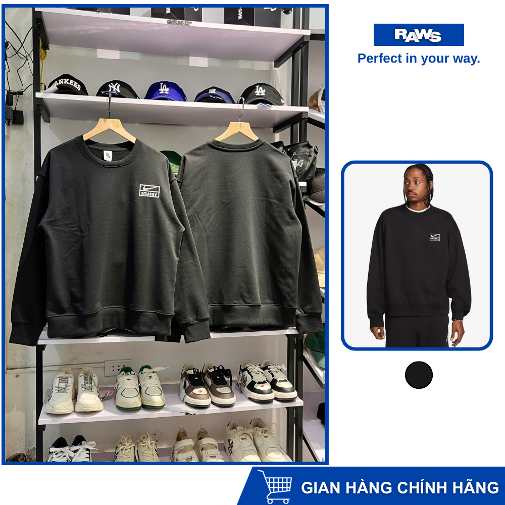 Áo Sweater NIKE x STUSSY black edition đen
