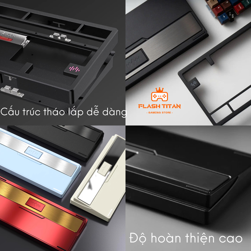 Bàn phím cơ không dây PMO WAVE75 - Khung nhôm CNC - 3 mode kết nối - Có app tùy chỉnh - LED RGB xuôi | BigBuy360 - bigbuy360.vn