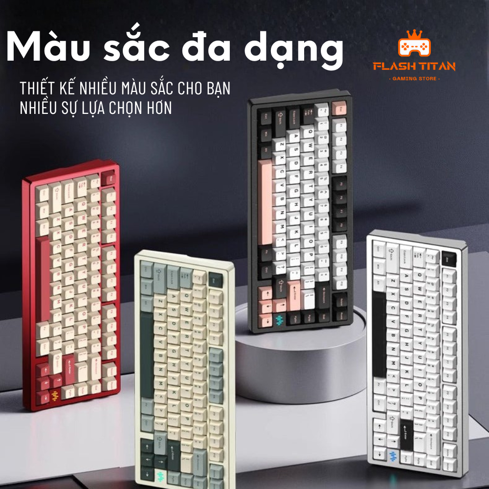 Bàn phím cơ không dây PMO WAVE75 - Khung nhôm CNC - 3 mode kết nối - Có app tùy chỉnh - LED RGB xuôi | BigBuy360 - bigbuy360.vn