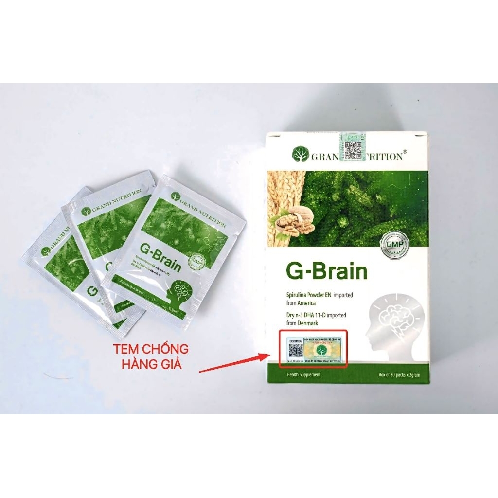 CỐM TRÍ NÃO GBRAIN - G BRAIN CẢI THIỆN TRÍ NHỚ (hộp 30 gói)