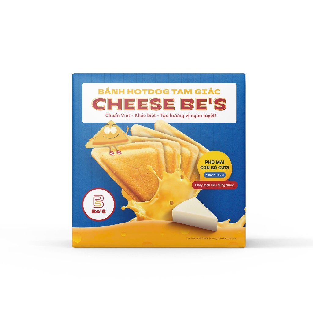[HCM] Bánh hotdog cấp đông - Bánh hotdog Phô mai Bò Cười (Hộp 4 bánh)