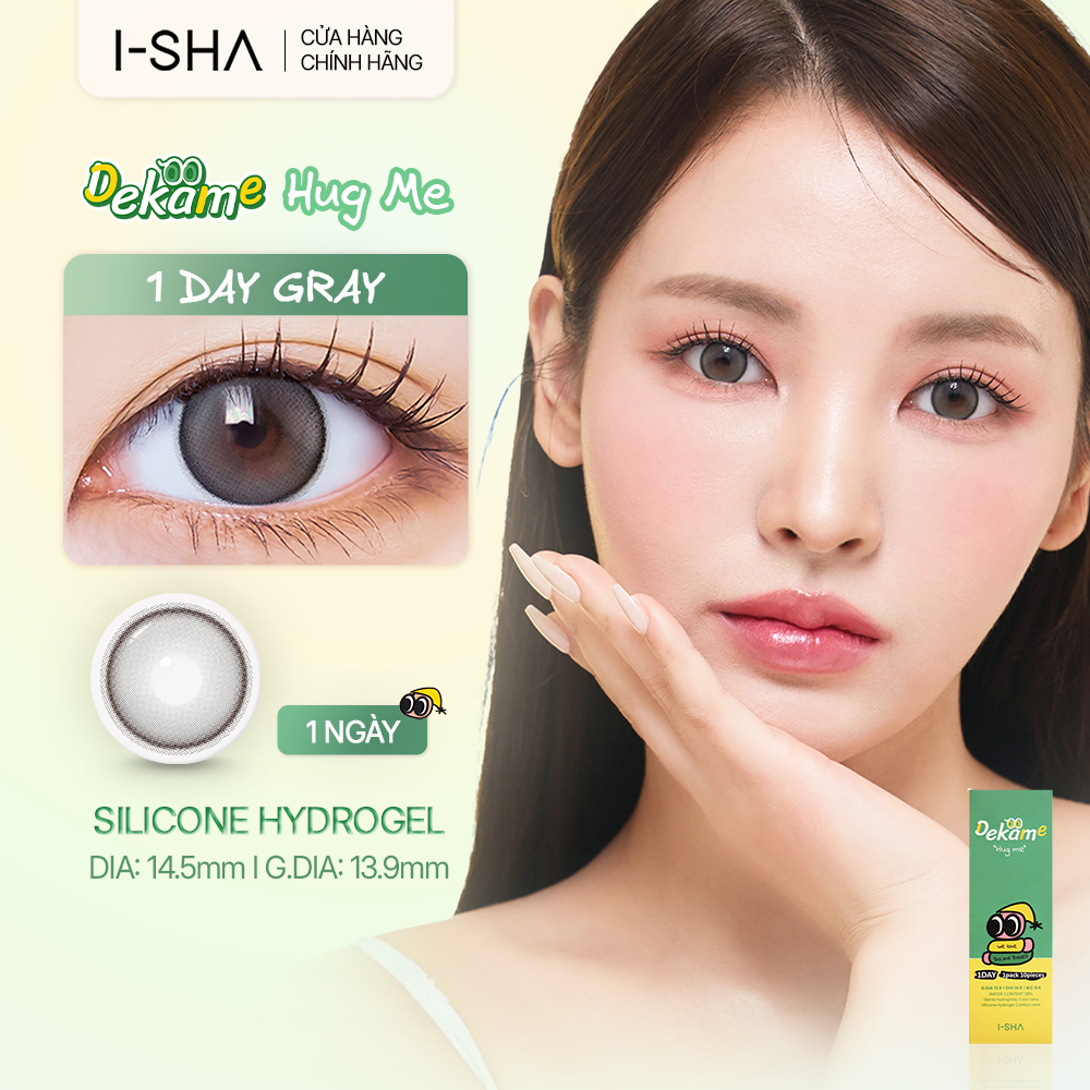 Kính áp tròng 1 ngày I-Sha Dekame Hug Me Gray / Brown / Taupe lens giãn tròng 14.5mm