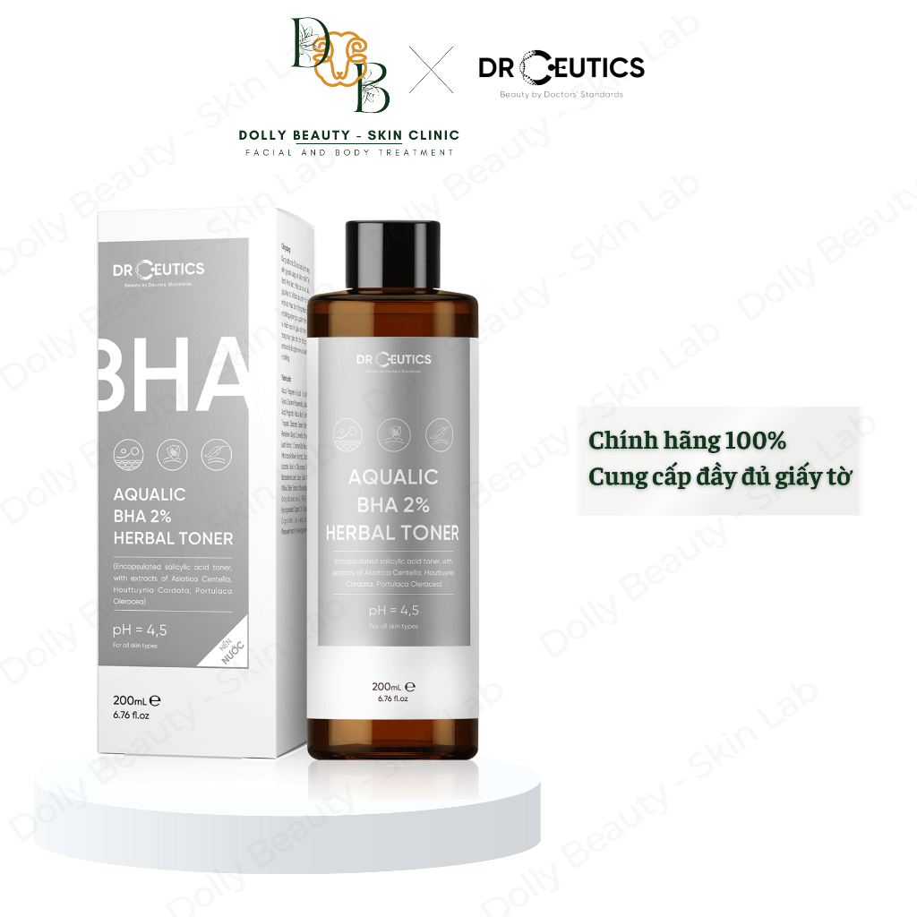 [DRCEUTICS]  Nền Nước Ngừa Mụn AQUALIC BHA 2% HERBAL TONER
