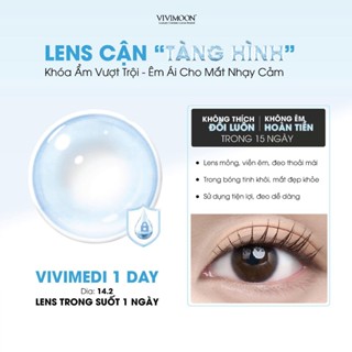 Lens 1 ngày cận trong suốt kính áp tròng VIVIMOON Vivimedi 1 Day (Giá 01 chiếc, 01 bên mắt,  x2 để đặt 1 đôi)