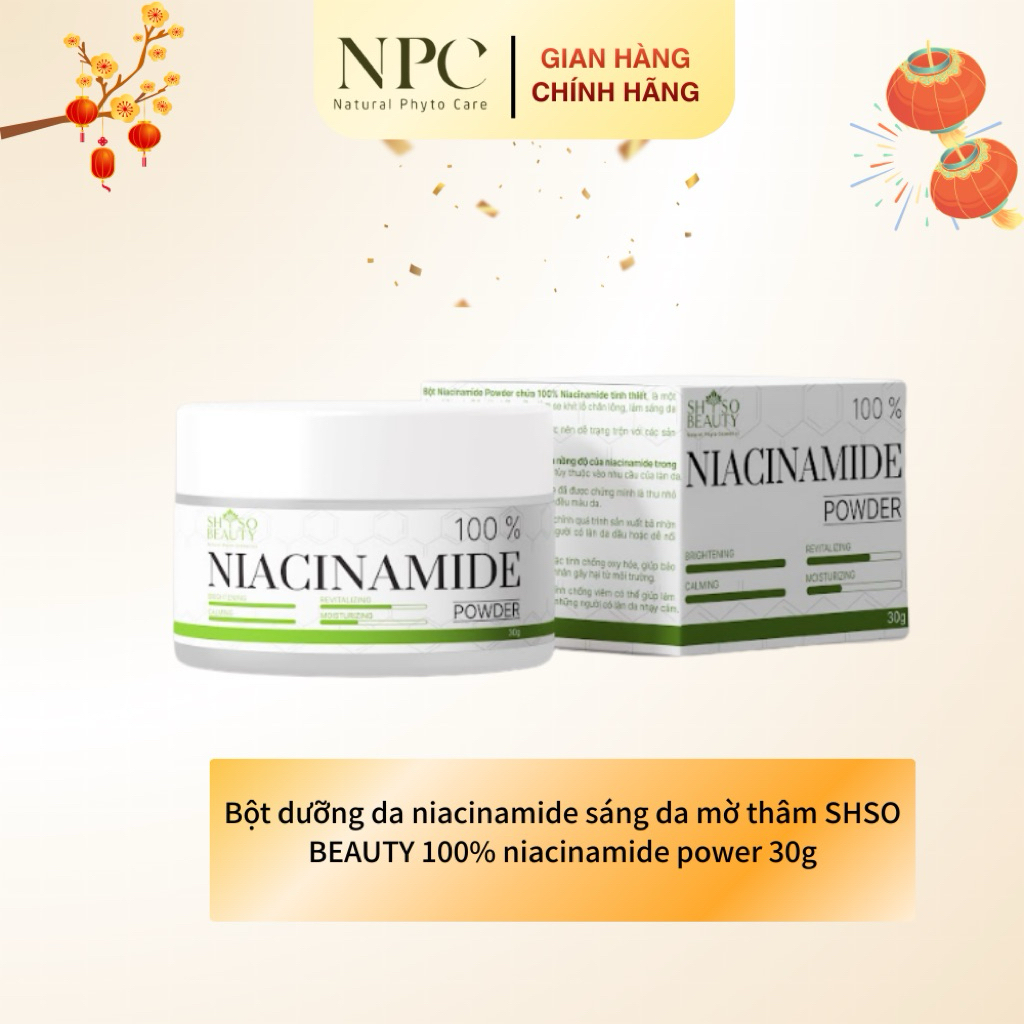 Bột dưỡng da niacinamide sáng da mờ thâm SHSO BEAUTY 100% niacinamide power 30g - NPC PHAR