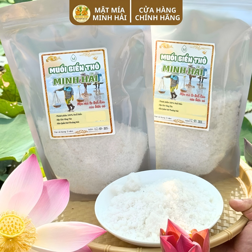 Muối bay muối biển thô tự nhiên MINH HẢI hạt to giàu khoáng chất