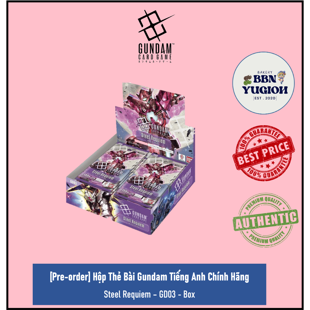 [Pre-order] Hộp Thẻ Bài Gundam Tiếng Nhật Chính Hãng: Steel Requiem - GD03 - Box
