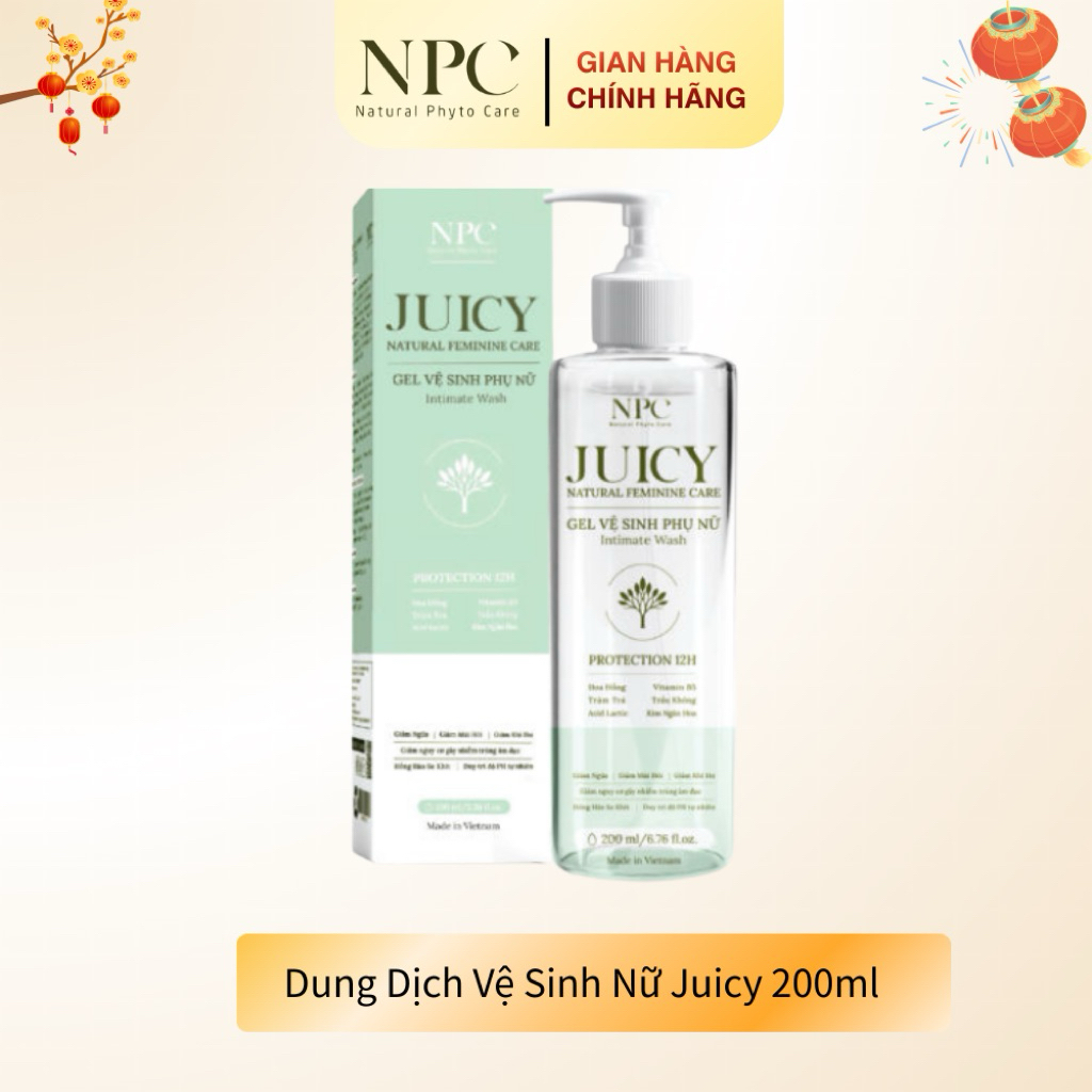 Dung dịch vệ sinh phụ nữ NPC Juicy tinh chất trầu không kháng khuẩn tự nhiên 200ml - NPC PHAR