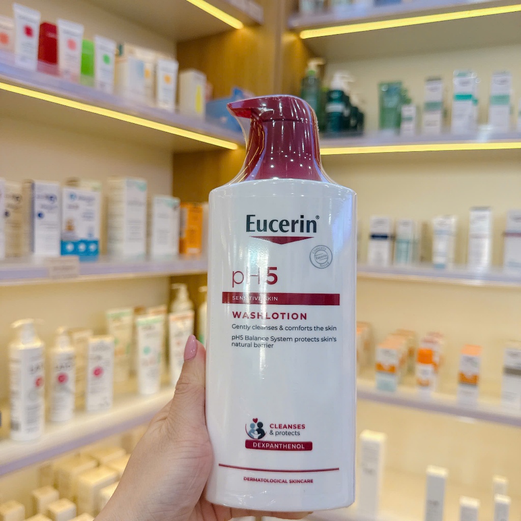 (Date 2028) Eucerin Sữa tắm dạng gel pH5, cho da nhạy cảm (có mùi) Eucerin pH5 Washlotion 1000ml