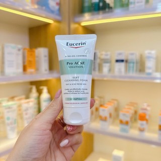 Eucerin Sữa rửa mặt tạo bọt cho da nhờn mụn ProAcne Cleansing Foam 150g
