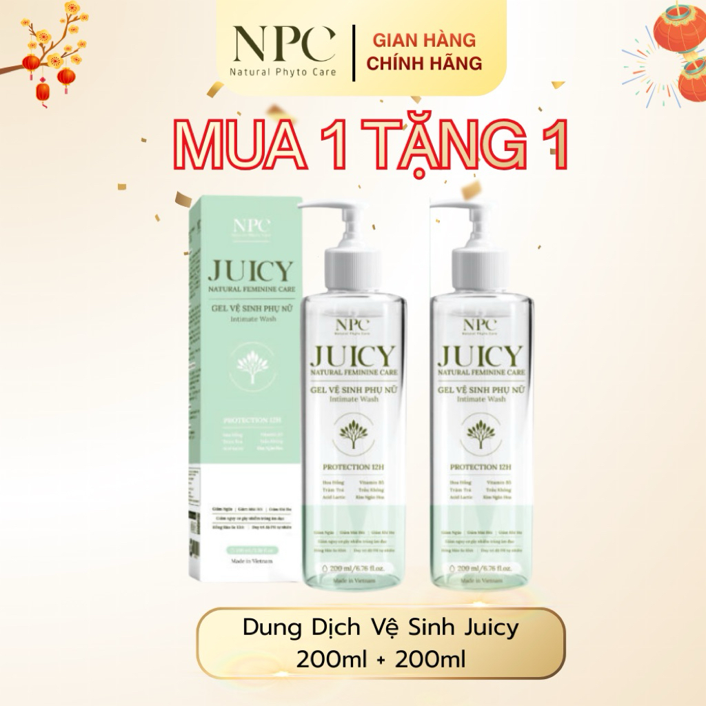 COMBO 2 chai dung dịch vệ sinh phụ nữ NPC Juicy tinh chất trầu không 200ml - NPC PHAR