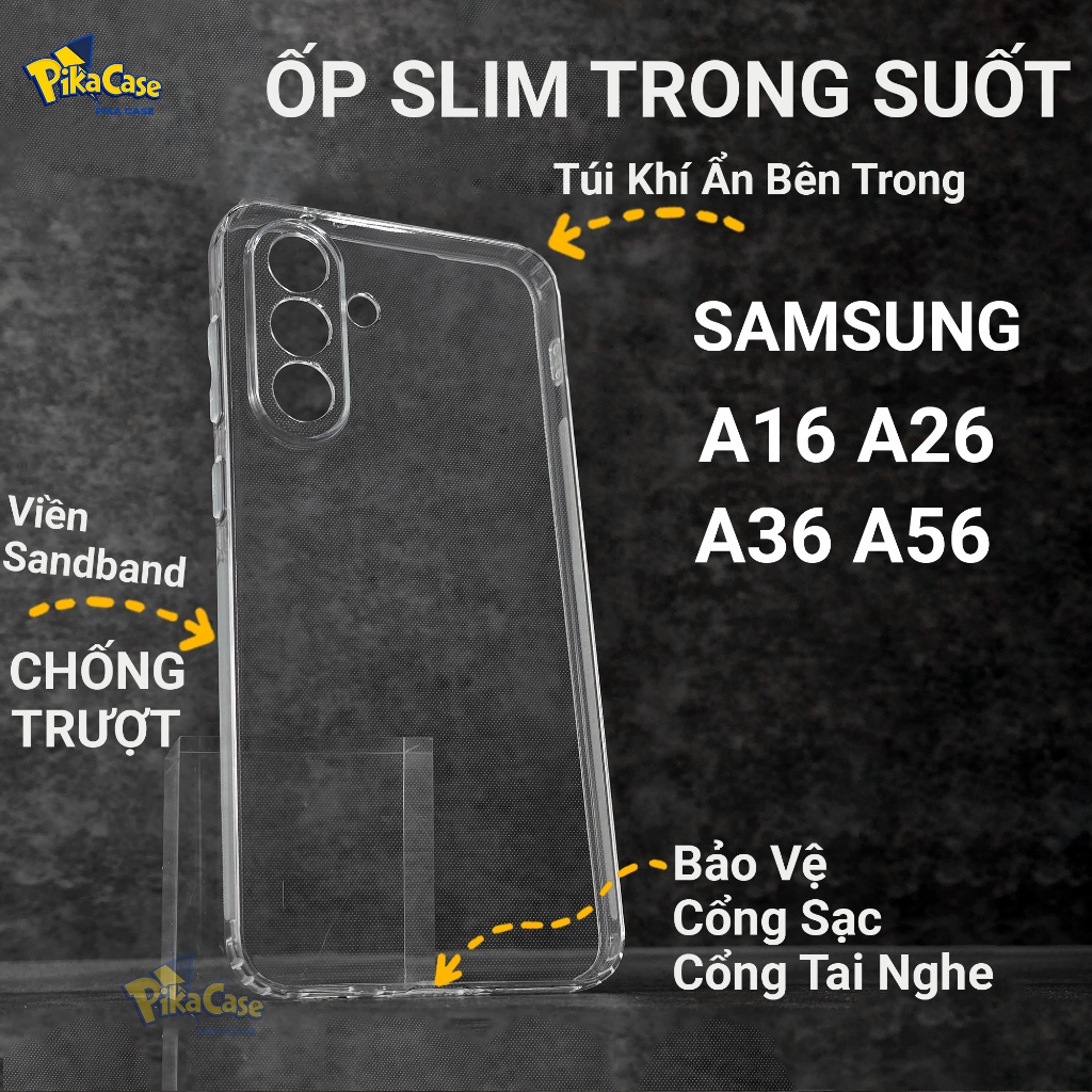 Ốp lưng dt Samsung A16, A26, A36, A56 5G Pikacase chống trơn trượt | Ốp điện thoại SS galaxy dẻo bảo