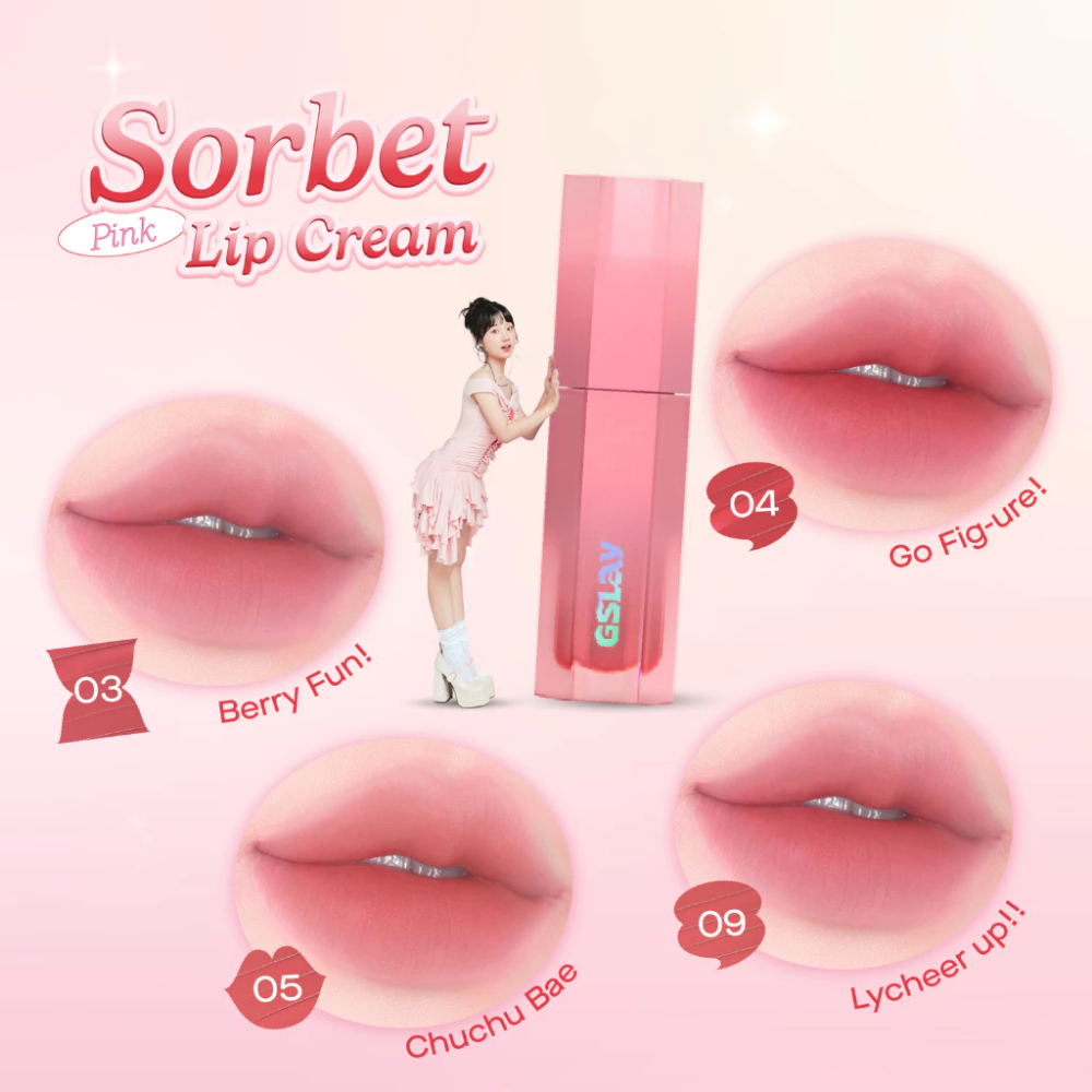 Son Kem Mịn Lì GSLAY Sorbet Lip Cream Che Phủ Rãnh Môi Giữ Màu Lâu Trôi 4g