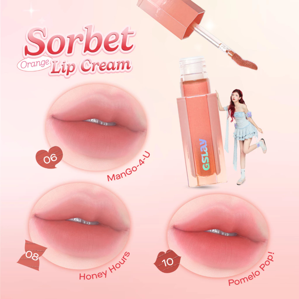 Son Kem Lì GSLAY Sorbet Lip Cream Che Phủ Rãnh Môi Giữ Màu Lâu Trôi 4g