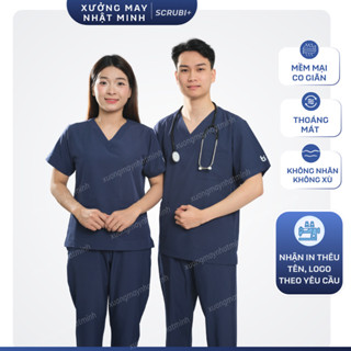 GIÁ XƯỞNG Bộ Scrubs Vải Lon Co Giãn nhiểu màu ,Đồng phục Spa, thẩm mỹ viện, bộ quần áo dược sĩ điều dưỡng Giáo Viên