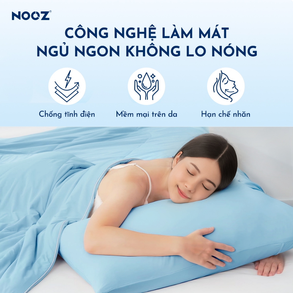 Vỏ Gối Nằm Lạnh NOOZ Áo Gối Mát Lạnh Mềm Mịn 50x70cm Dễ Dàng Vệ Sinh NOOZ Home Goods Bedding | BigBuy360 - bigbuy360.vn