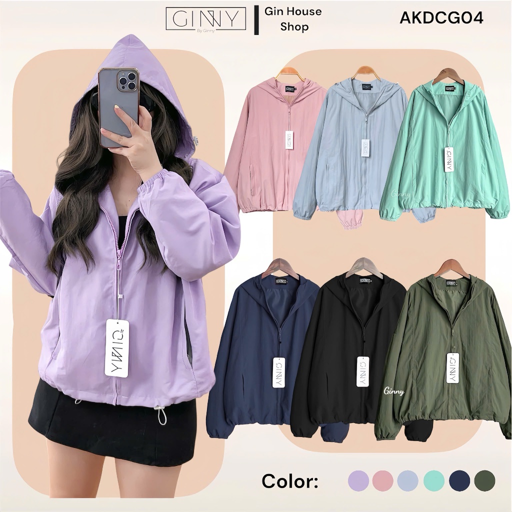 Áo khoác dù thông minh Lemon CG04 trượt nước cao cấp unisex | Áo mềm nhẹ gấp gọn | Nhiều màu pastel 