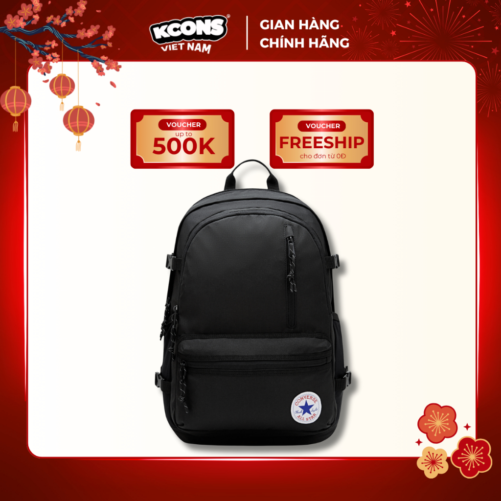 Balo Unisex Converse STRAIGHT EDGE BACKPACK CONMA5672-023 Đen Chống Bám Bụi Dễ Vệ Sinh Phù Hợp Đi Họ