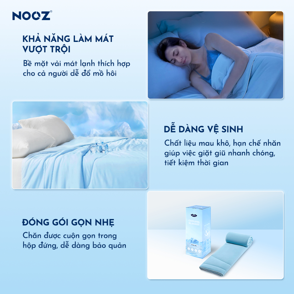 Chăn Lạnh NOOZ Mền Điều Hoà 2mx2m Lõi Bông Mỏng Nhẹ Vải Mát Lạnh NOOZ Home Goods Bedding | BigBuy360 - bigbuy360.vn