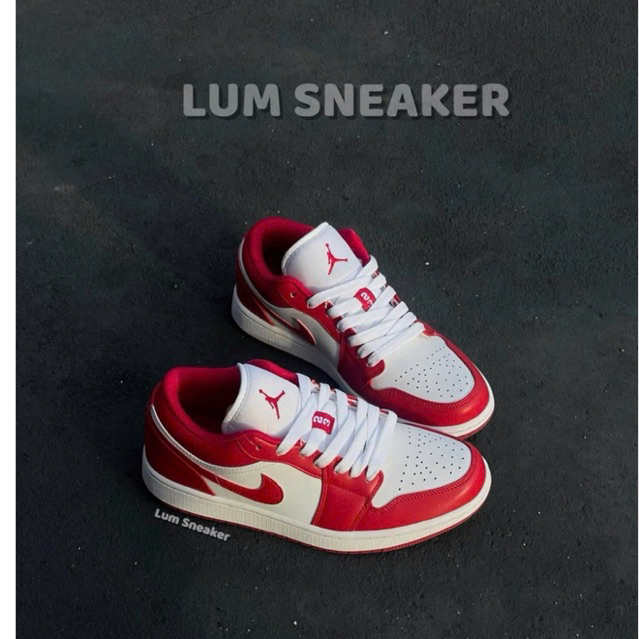 Giày Sneaker Jd 1 Low Nam Nữ – Màu Trắng Đỏ – Thời Trang Unisex Hottrend