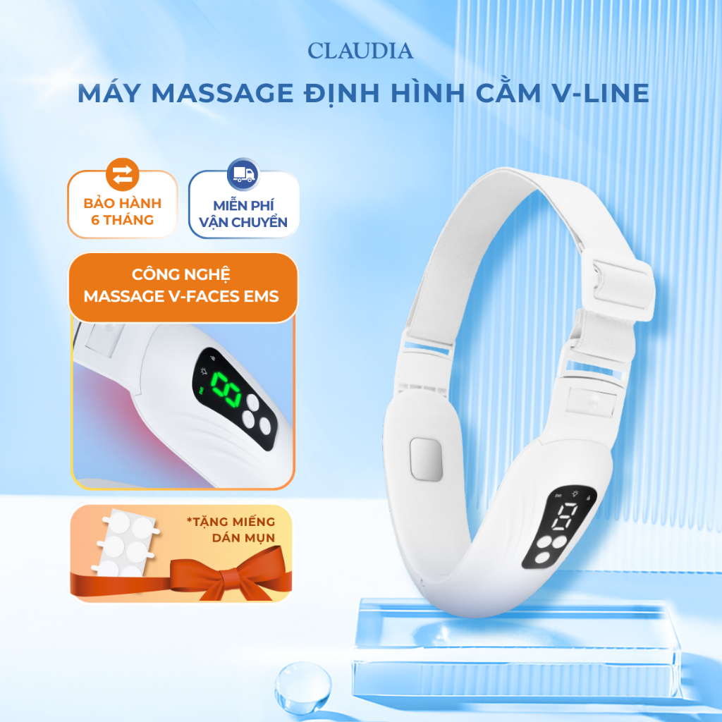 [BH 6 THÁNG 1:1] Máy Massage Mặt Định Hình Cằm V-Line Nâng Cơ, Làm Thon Mặt Hiệu Quả CSSD20 Claudia
