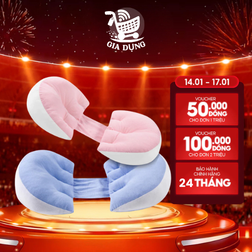 Gối Bầu Cánh Tiên Easy MOM Cao Cấp 3 Cánh Nháng Lưng Mẹ Bầu