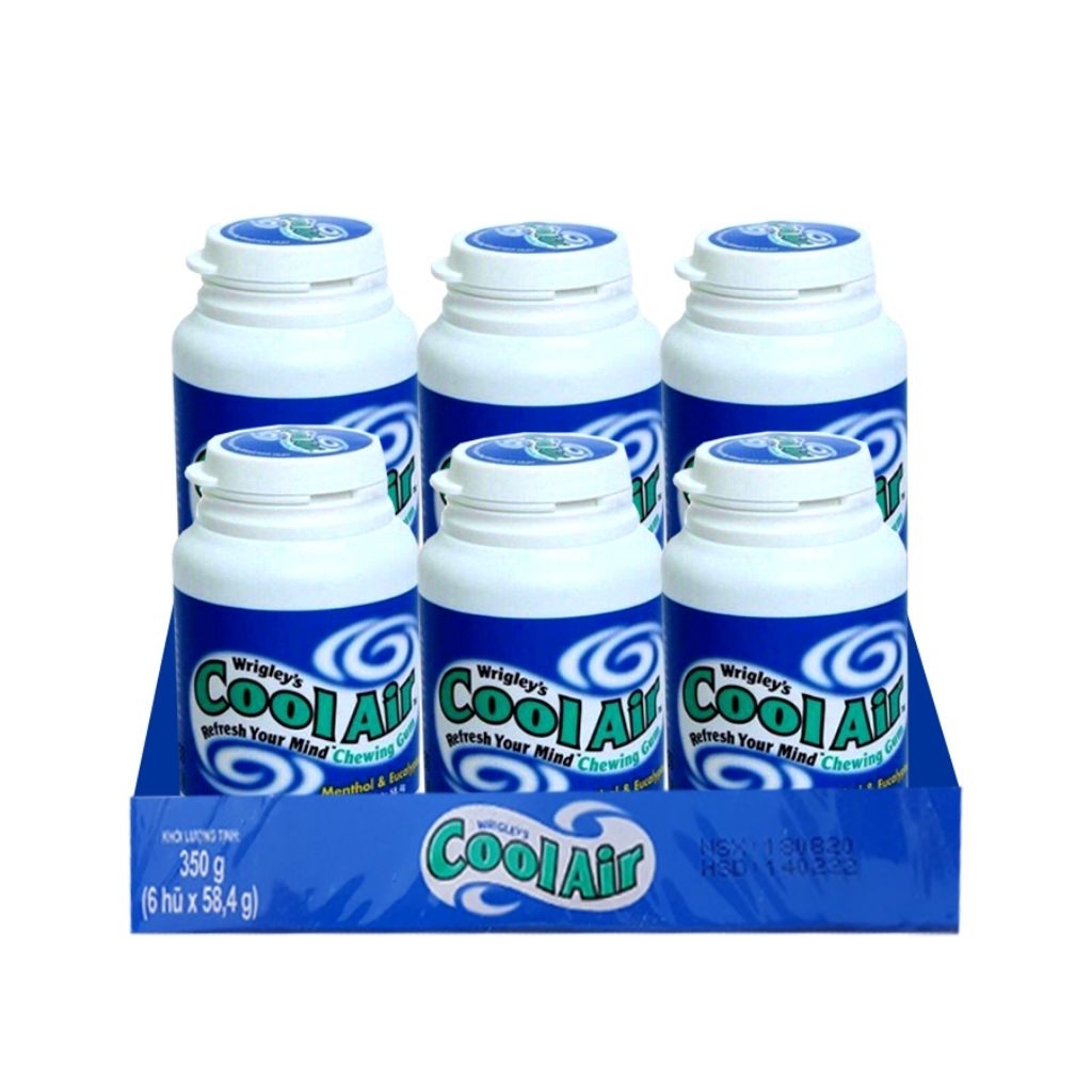 Hũ Kẹo Cool Air Thơm Mát – Kẹo Bạc Hà Mát Lạnh – Hũ Nhựa Tiện Lợi – Lốc 6 Hũ