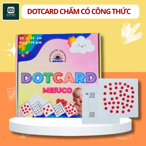 Bộ Thẻ Flashcard Dotcard Chấm Công Thức Cho Bé Học Toán Kích Thước 28x28cm Giấy Ivory 350gsm Siêu Dà