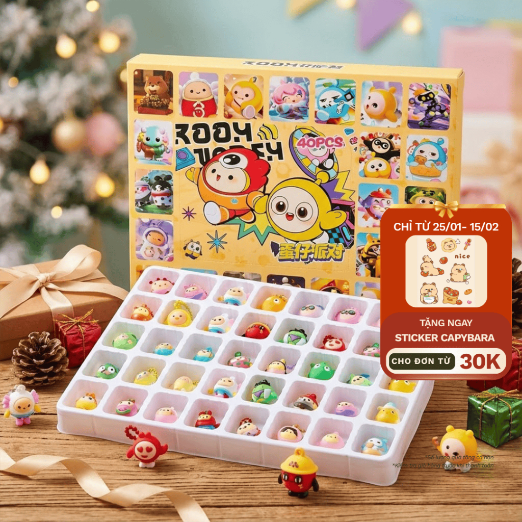 Hộp quà bất ngờ Hộp Quà Bất Ngờ 40 Món EGgy Party Vàng, Baby Three, Kuromi Bí Mật, Blind Box Móc Kho