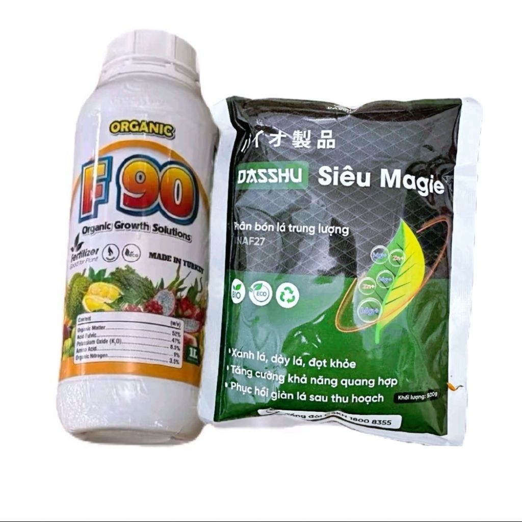 F90 chai 1 lít. Phân bón F90 organic tặng 1 gói siêu magiê kẽm 500g. kích rễ mạnh, mập đọt, xanh cây
