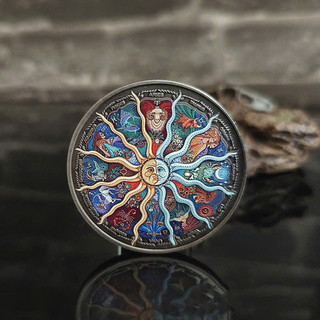 Đồng Tiền Xu Zodiac (SM) Hoàng Đạo 12 Chòm Sao Tarot Chiêm Tinh