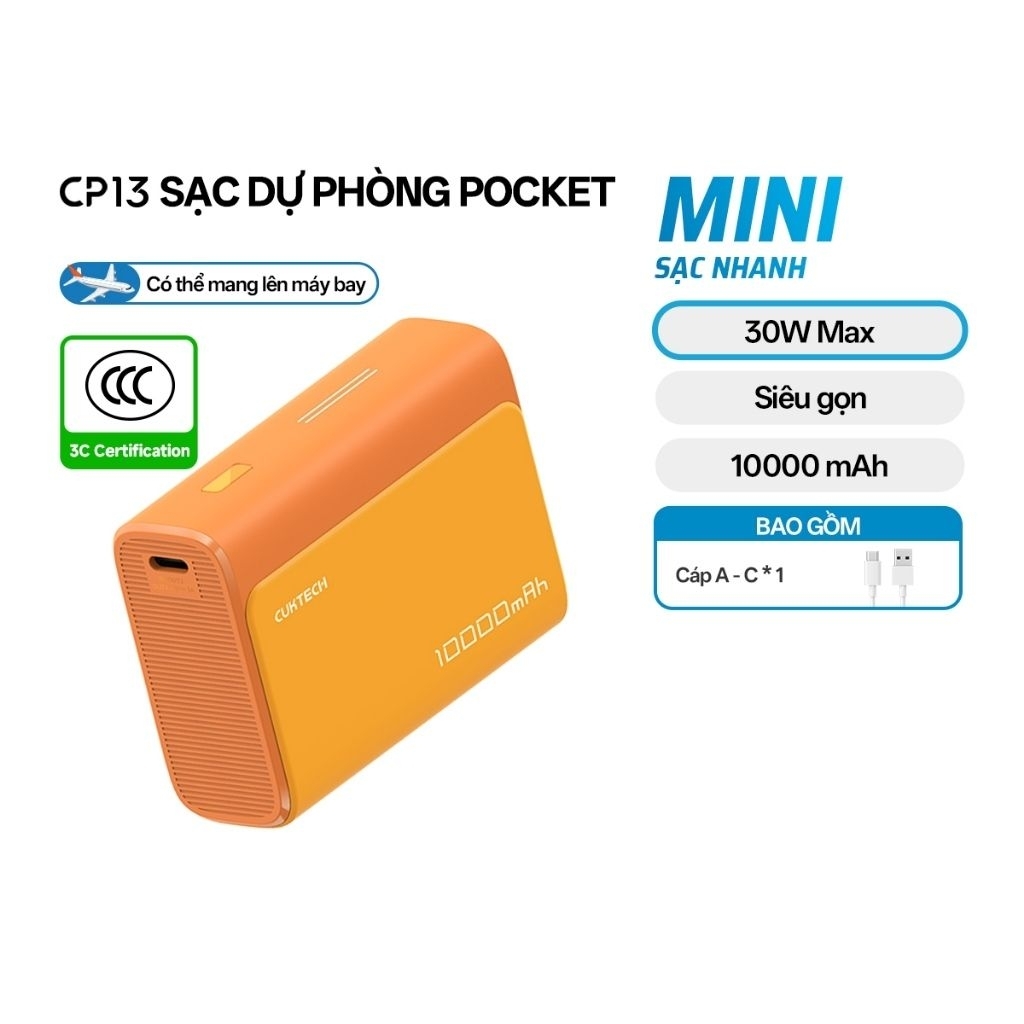 CUKTECH PB100 Pin Dự Phòng Mini 10000mAh Sạc Nhanh 30W - Hỗ Trợ iP16/15/14