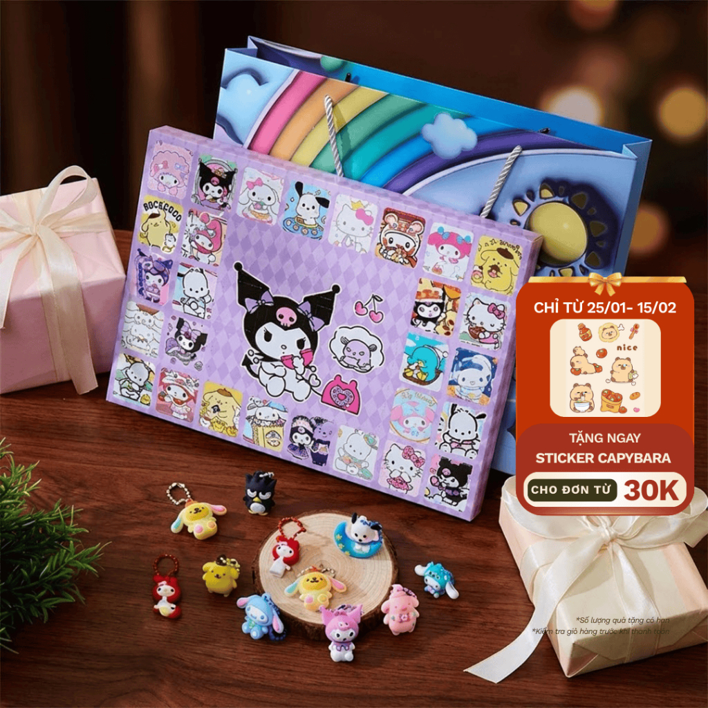 Hộp quà bất ngờ Hộp Quà Bất Ngờ 40 Món Kuromi , EGgy Party Vàng, Baby Three Bí Mật, Blind Box Móc Kh