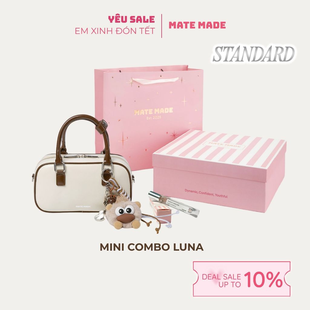 [QUÀ TẶNG] Mate Made Gift Box – Mini Combo Luna - Túi Xách Luna + Charm + Nước Hoa Peachy + Hộp Quà 