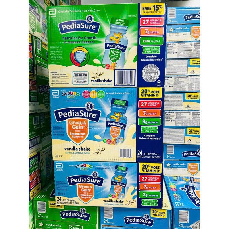 Thùng 24 Chai Sữa Pediasure Nước Optigro Plus & Fiber Vanilla 237ml Mỹ