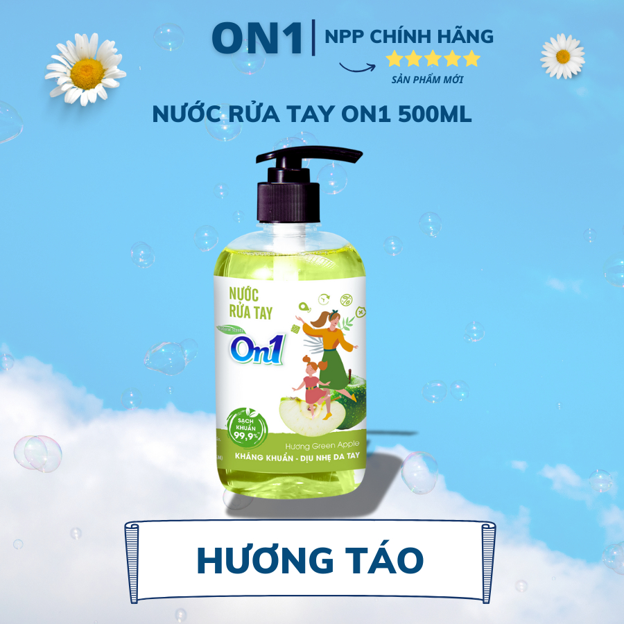 COMBO 2 CHAI NƯỚC RỬA TAY SẠCH KHUẨN ON1 500ML HƯƠNG TÁO - ON1 VIỆT NAM