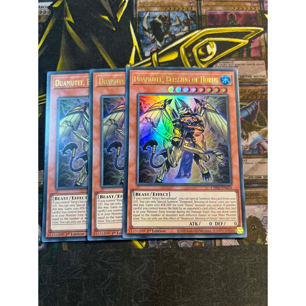 TGT Yugioh thẻ bài Yugioh chính hãng Duamutef, Blessing of Horus CH02-EN023 Ultra TCG UK