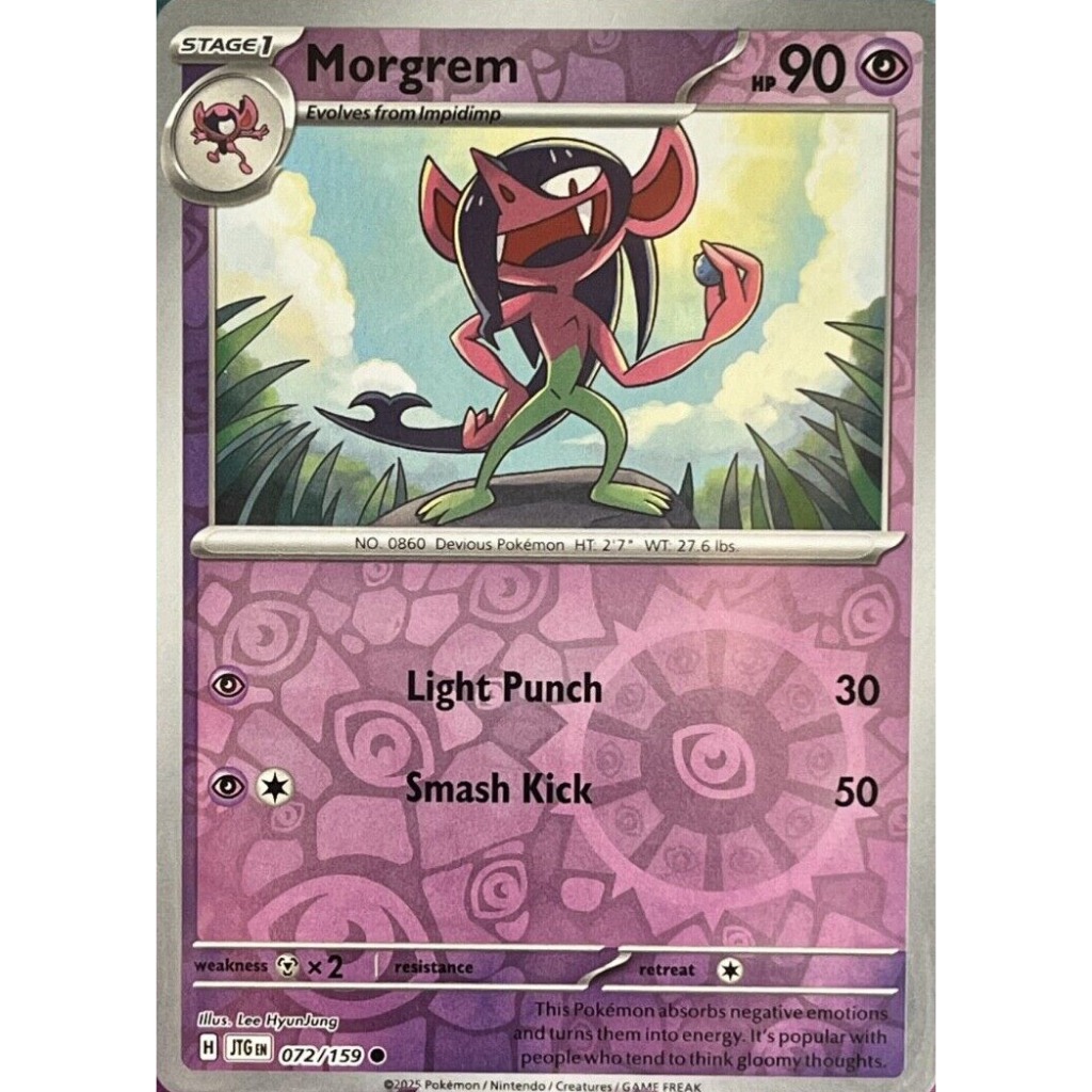 [Thẻ bài Pokemon EN] Morgrem 072/159 Journey Together (JTG) Reversible Holo
