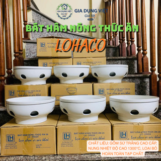 Bát hâm nóng thức ăn LOHACO, bát sứ giữ nhiệt có đế đốt nến, dùng cho súp, lẩu, món hầm