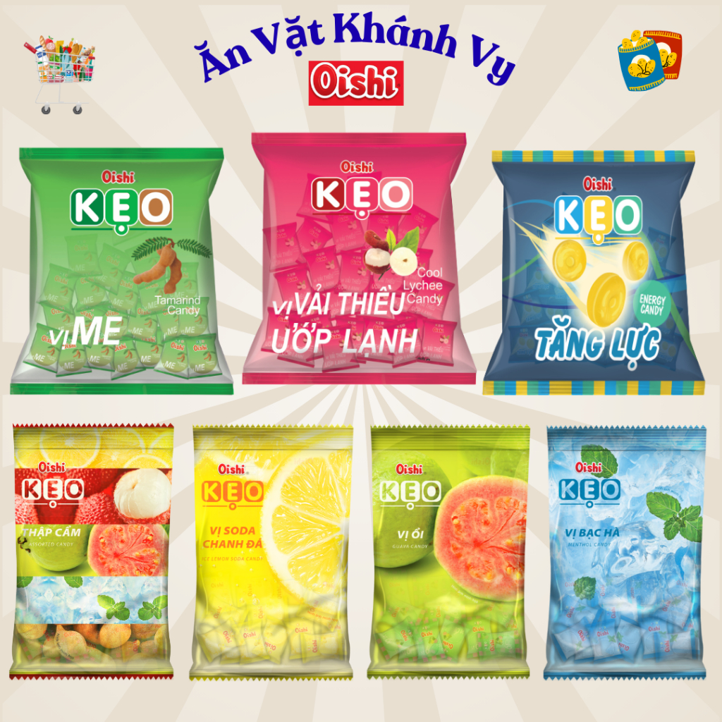 Combo Kẹo Oishi Gói 85g Đủ Vị - HÀNG CHÍNH HÃNG