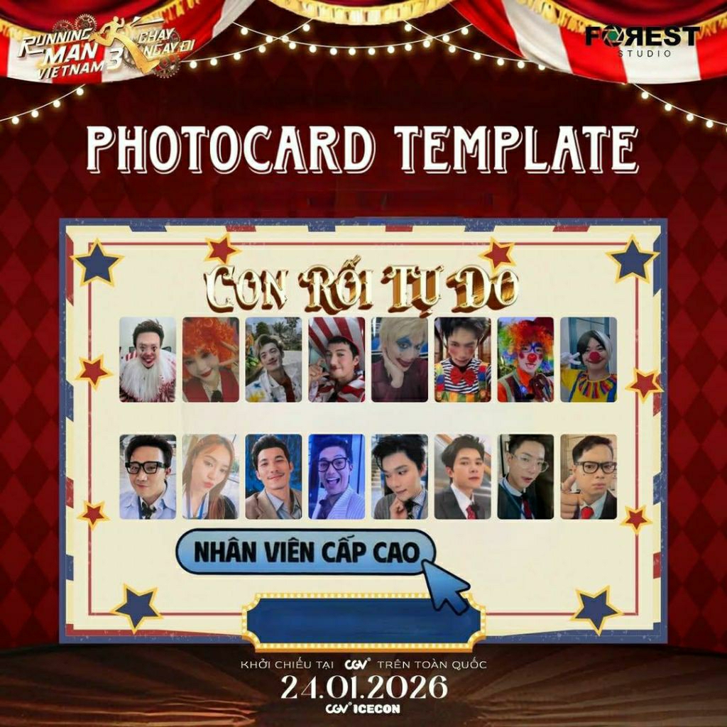 [ CGV+ Running Man] CARD Running Man PHOOTBOOK Running Man Túi Running Man Vietnam 3 - Card Running 