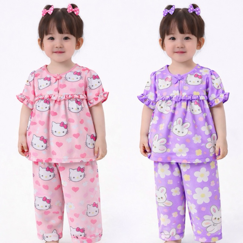 COMBO 3-5 BỘ TAY NGẮN QUẦN DÀI TOLE LANH 2 DA BÉ GÁI