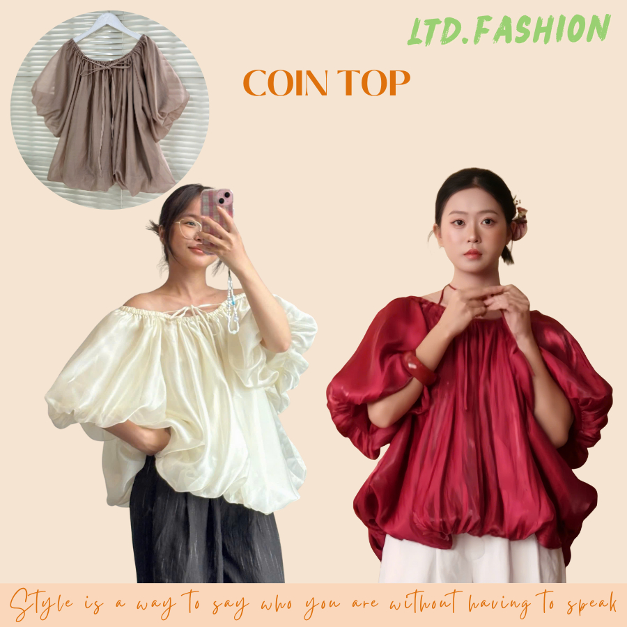 COIN TOP - ÁO BABYDOLL TAY PHỒNG CHUẨN VIBE - LTD.FASHION