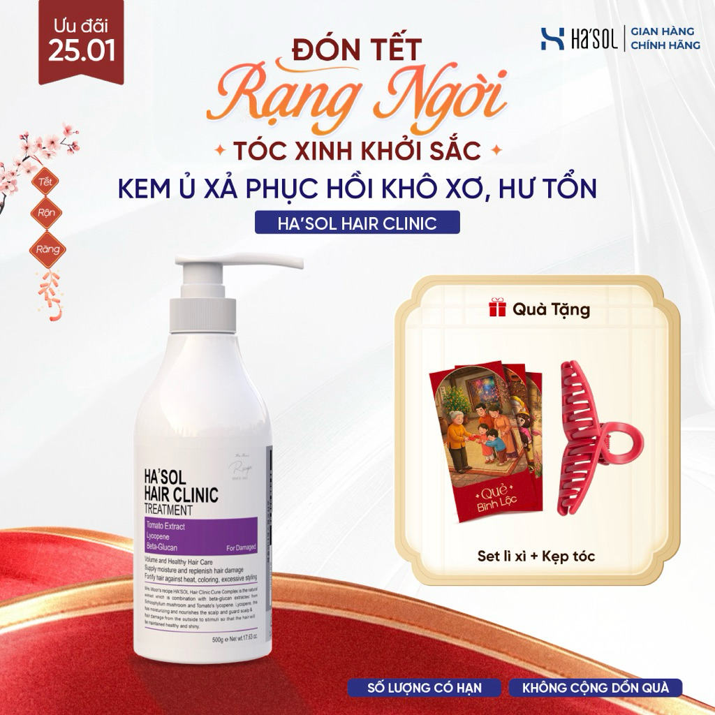 Kem Ủ Tóc Hasol Hair Clinic Treatment Phục Hồi Hư Tổn Và Giảm Gãy Rụng, Dưỡng Tóc Mềm Mượt, Chắc Kho