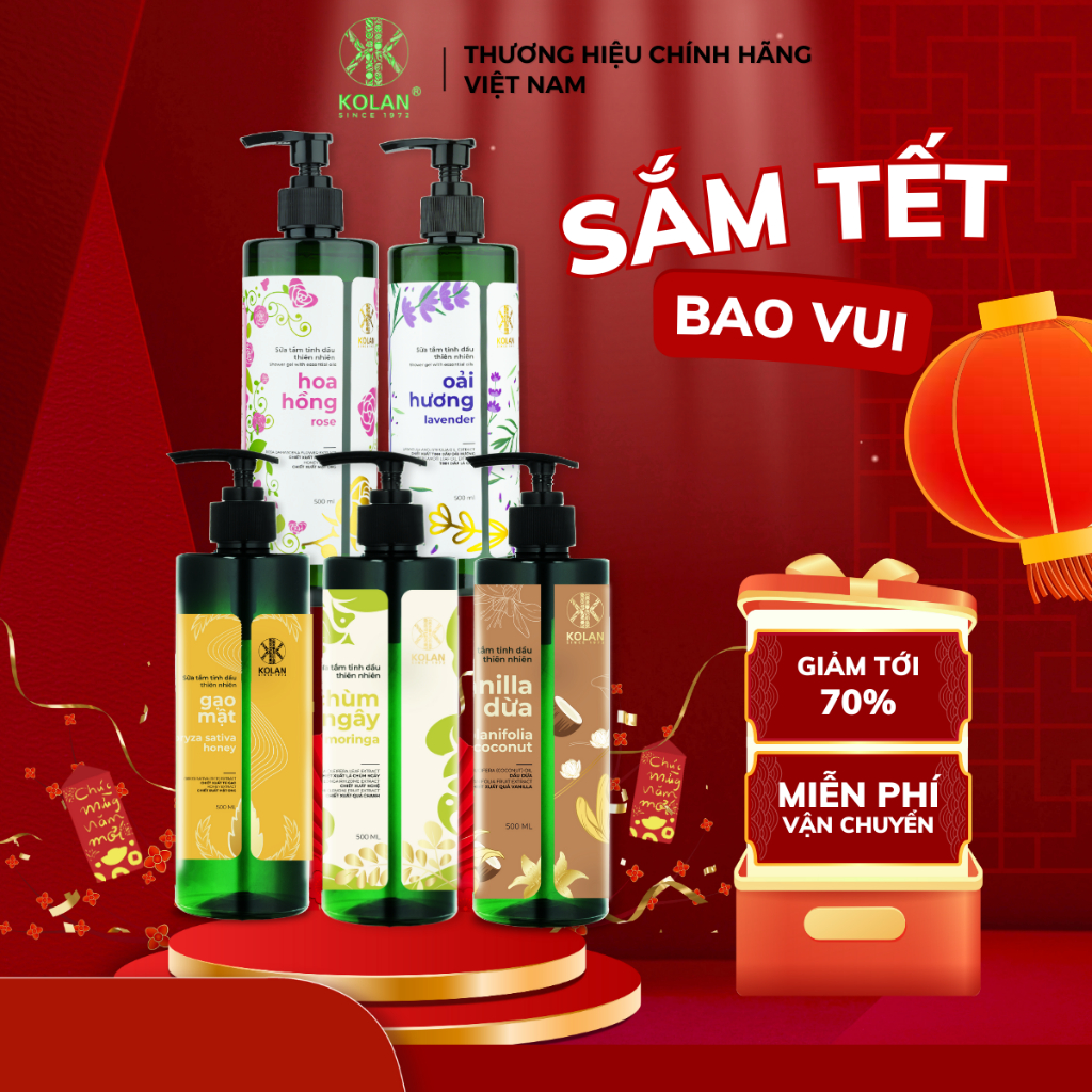 Sữa Tắm KOLAN 500ml, Làm Sạch Da, Dưỡng Ẩm, Mềm Mịn, Lưu Hương