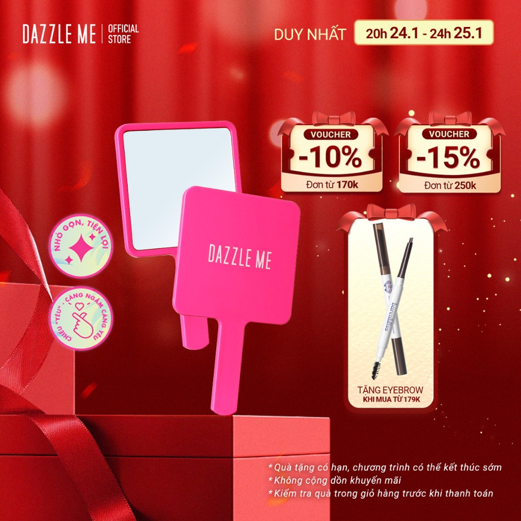 DAZZLE ME Gương Cầm Tay Trang Điểm Chính Hãng Phiên Bản Giới Hạn Be Real Be Me Hand Mirror