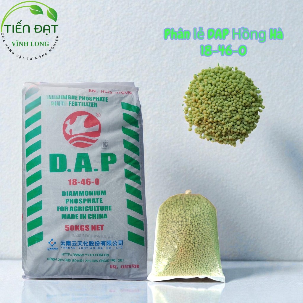 DAP Hồng Hà 18-46-0 (Phân lẻ loại 1 - Hạt xanh), thúc đẩy ra chồi, phát triển hoa, đậu trái