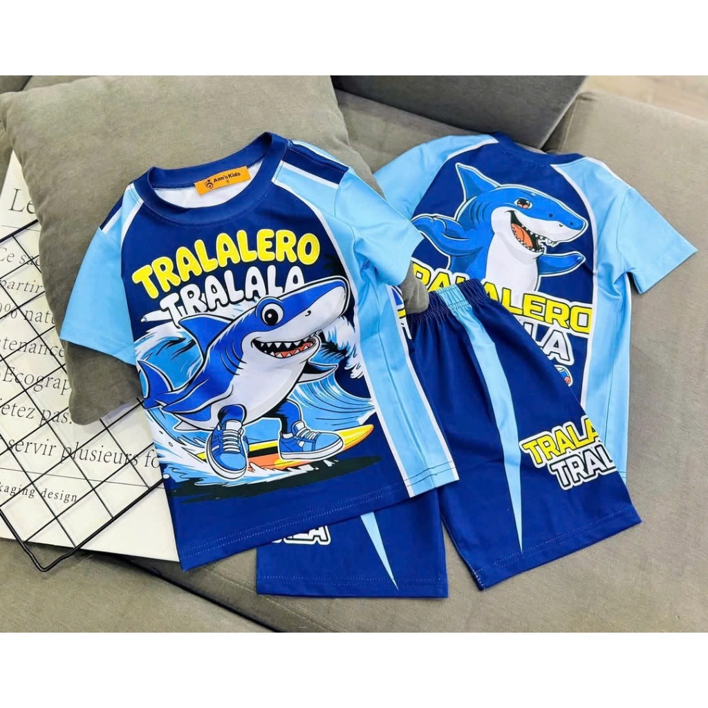 [8-40Kg] Bộ đồ bé Trai quần Lửng in hình 3D HOT TREND chất vải dày mịn thoáng mát được các bé yêu th