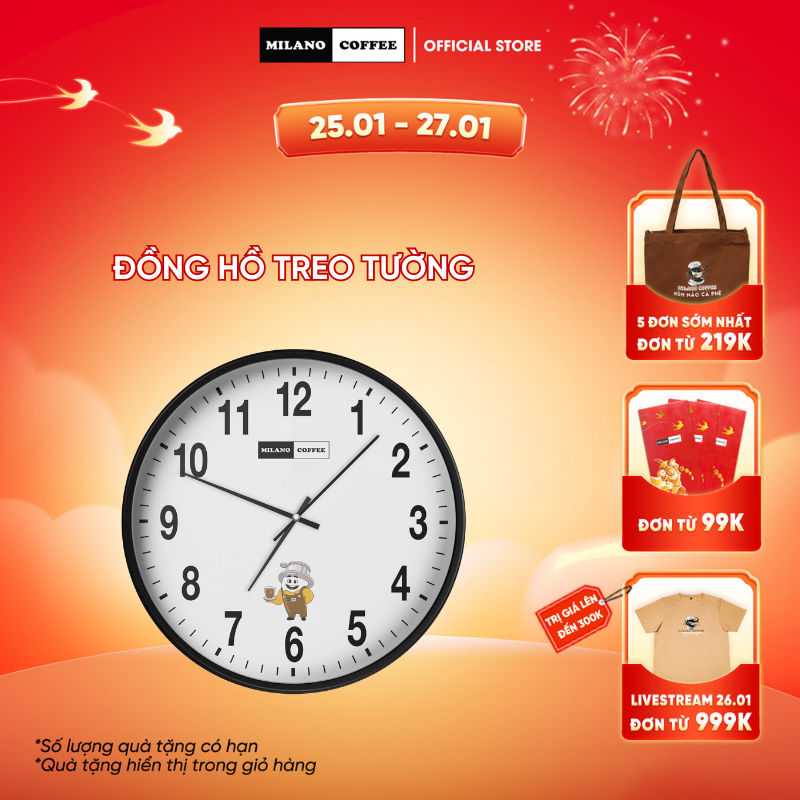 Đồng hồ treo tường Milano Coffee